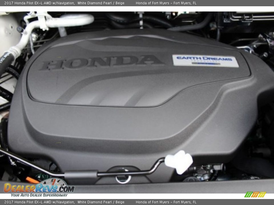 2017 Honda Pilot EX-L AWD w/Navigation White Diamond Pearl / Beige Photo #33