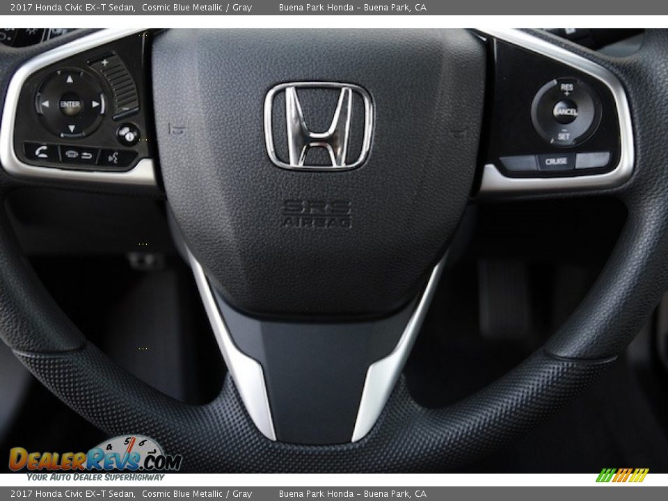 2017 Honda Civic EX-T Sedan Cosmic Blue Metallic / Gray Photo #10