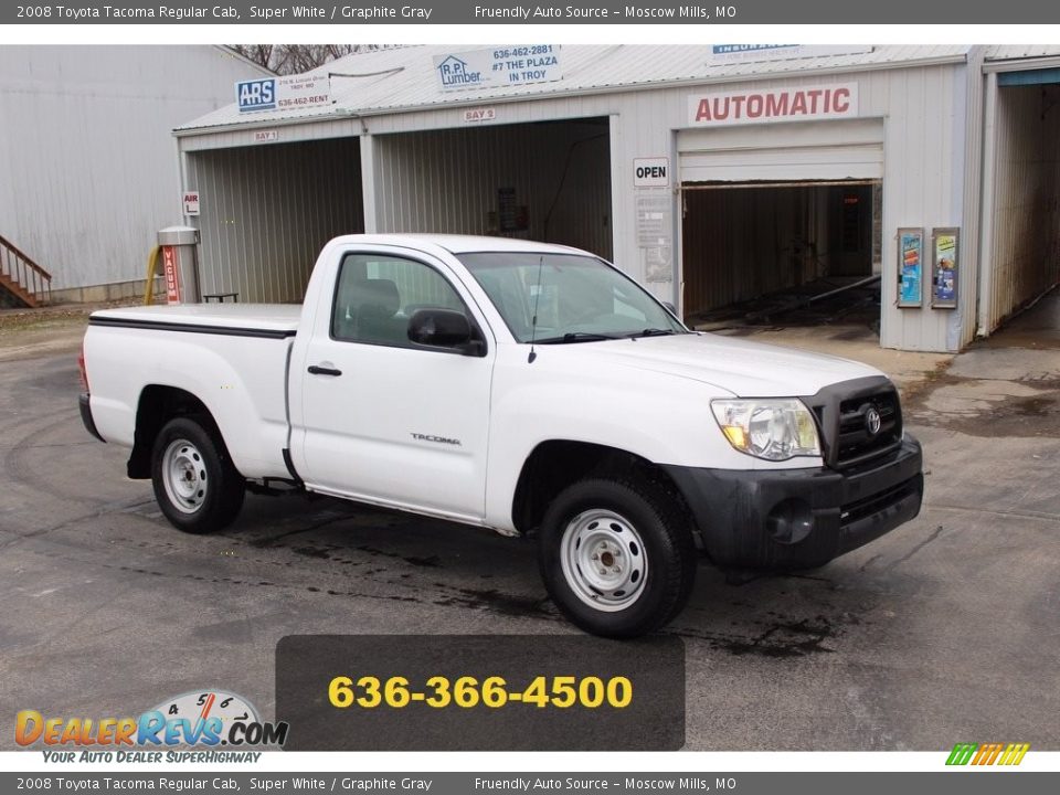 2008 Toyota Tacoma Regular Cab Super White / Graphite Gray Photo #1
