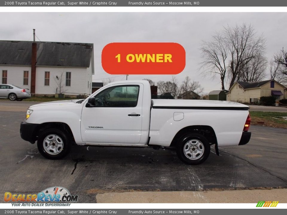 2008 Toyota Tacoma Regular Cab Super White / Graphite Gray Photo #2