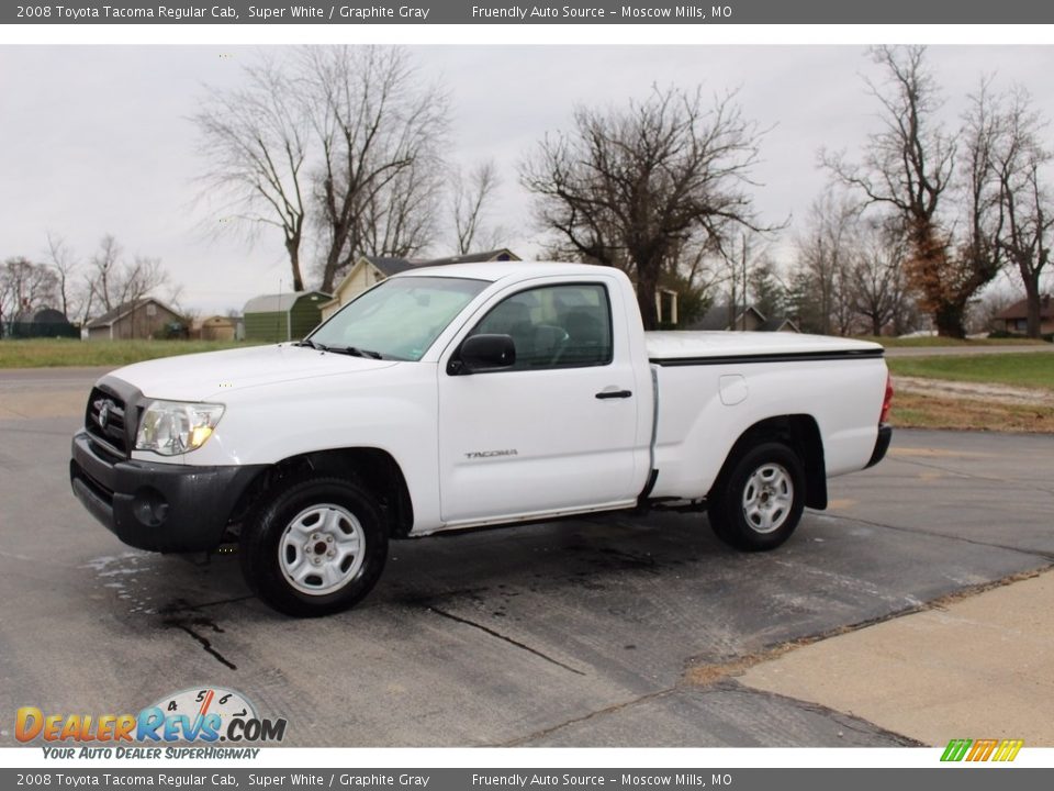 2008 Toyota Tacoma Regular Cab Super White / Graphite Gray Photo #12