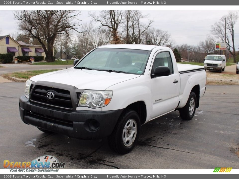 2008 Toyota Tacoma Regular Cab Super White / Graphite Gray Photo #13