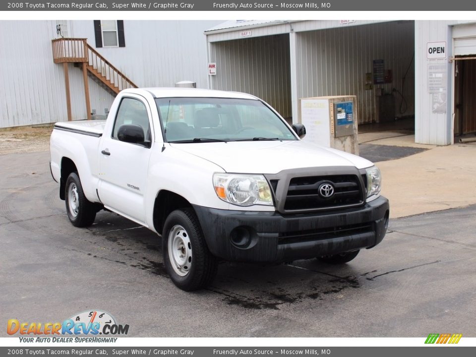 2008 Toyota Tacoma Regular Cab Super White / Graphite Gray Photo #14