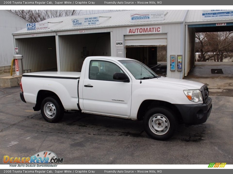 2008 Toyota Tacoma Regular Cab Super White / Graphite Gray Photo #15