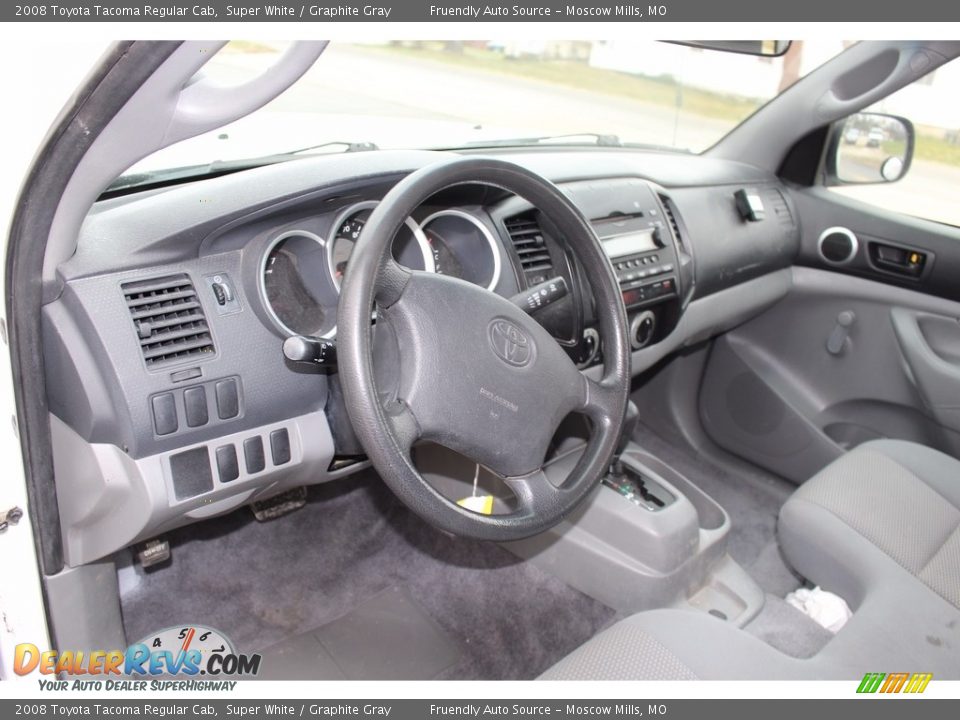 2008 Toyota Tacoma Regular Cab Super White / Graphite Gray Photo #32