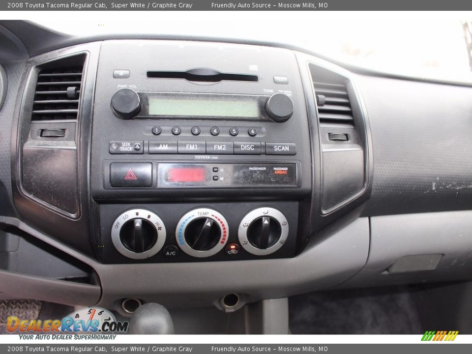 2008 Toyota Tacoma Regular Cab Super White / Graphite Gray Photo #33