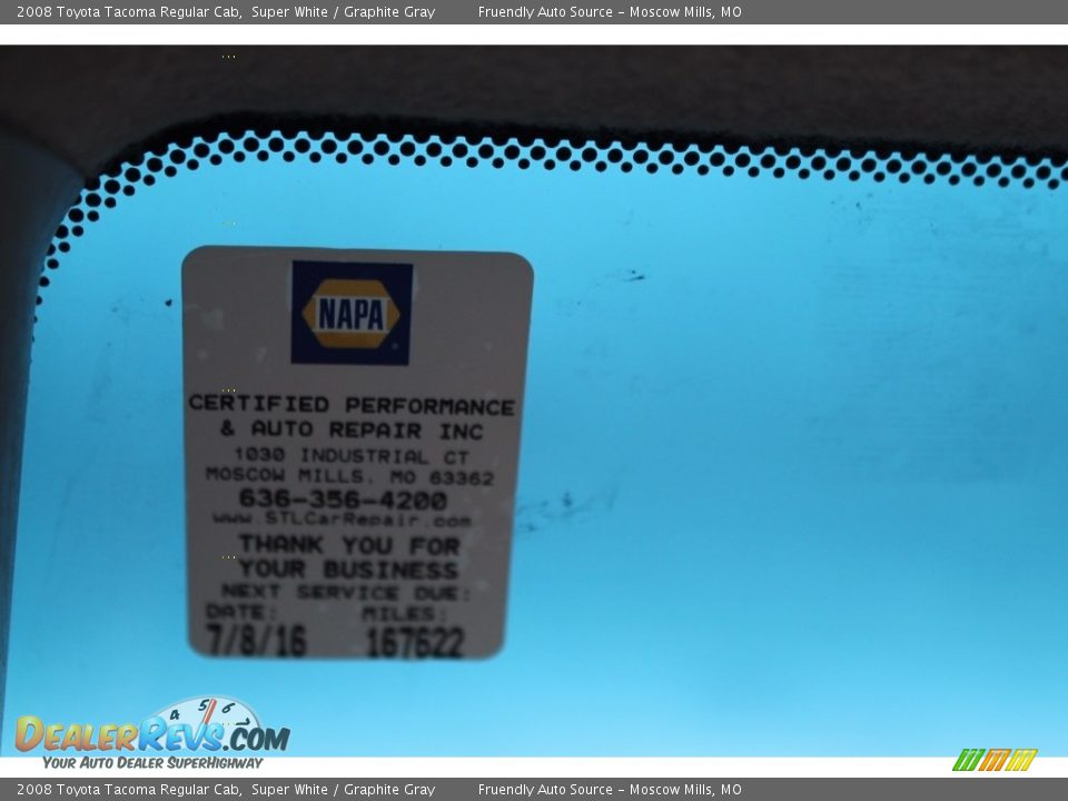 2008 Toyota Tacoma Regular Cab Super White / Graphite Gray Photo #34