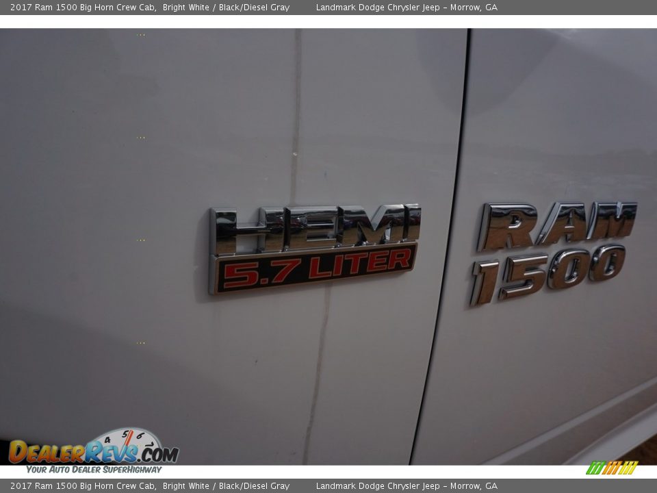 2017 Ram 1500 Big Horn Crew Cab Bright White / Black/Diesel Gray Photo #6