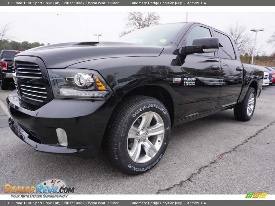 Brilliant Black Crystal Pearl 2017 Ram 1500 Sport Crew Cab Photo #1