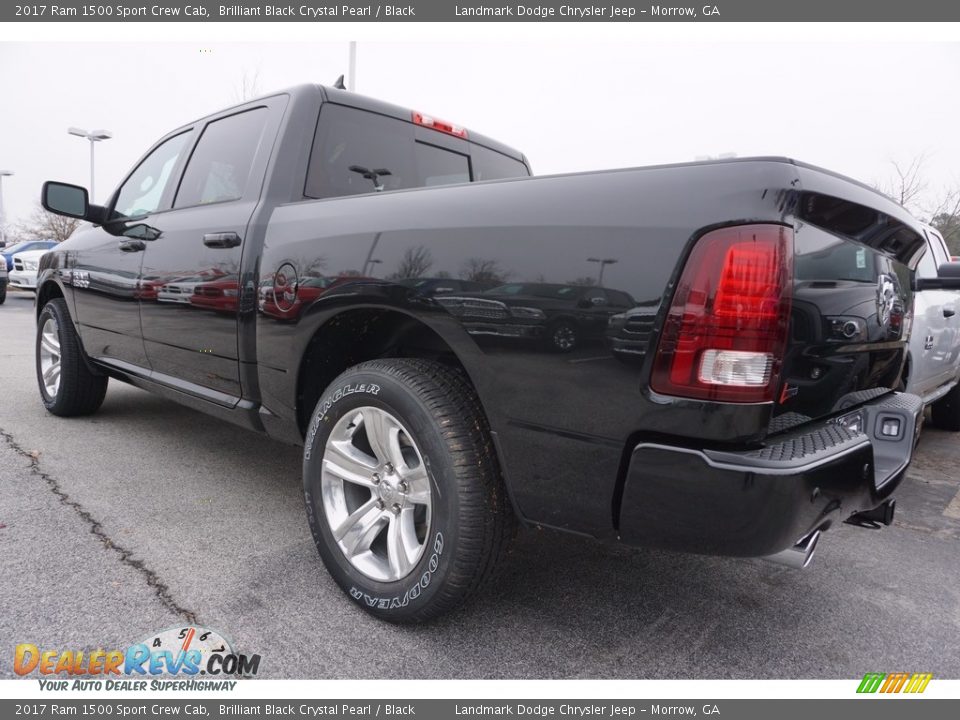Brilliant Black Crystal Pearl 2017 Ram 1500 Sport Crew Cab Photo #2