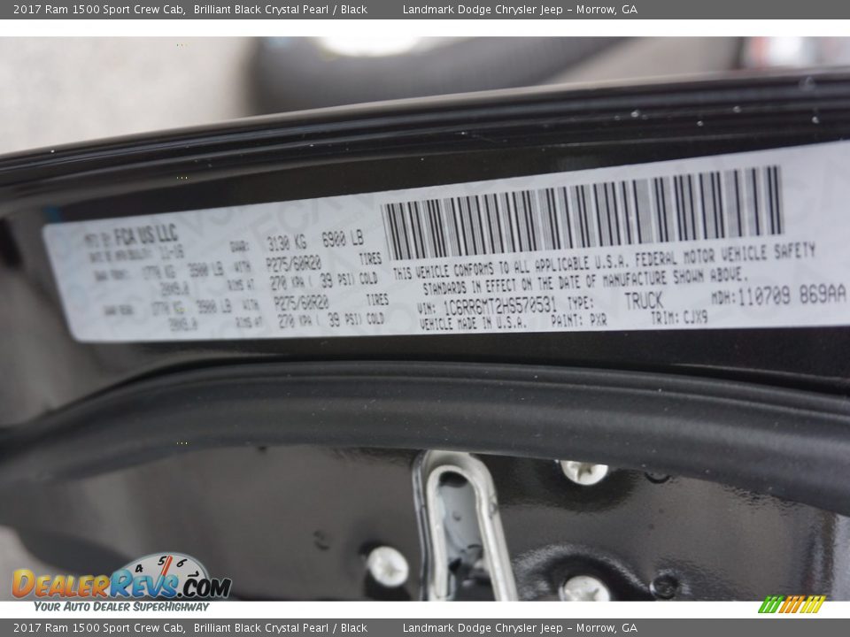 2017 Ram 1500 Sport Crew Cab Brilliant Black Crystal Pearl / Black Photo #8