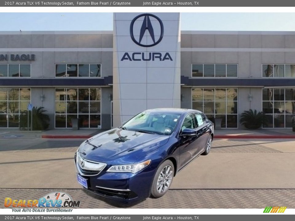 2017 Acura TLX V6 Technology Sedan Fathom Blue Pearl / Graystone Photo #3
