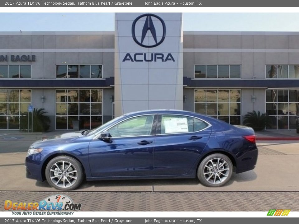 2017 Acura TLX V6 Technology Sedan Fathom Blue Pearl / Graystone Photo #4