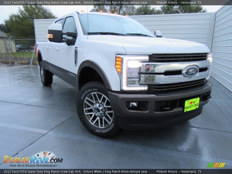 2017 Ford F350 Super Duty King Ranch Crew Cab 4x4 Oxford White / King Ranch Mesa Antique Java Photo #1