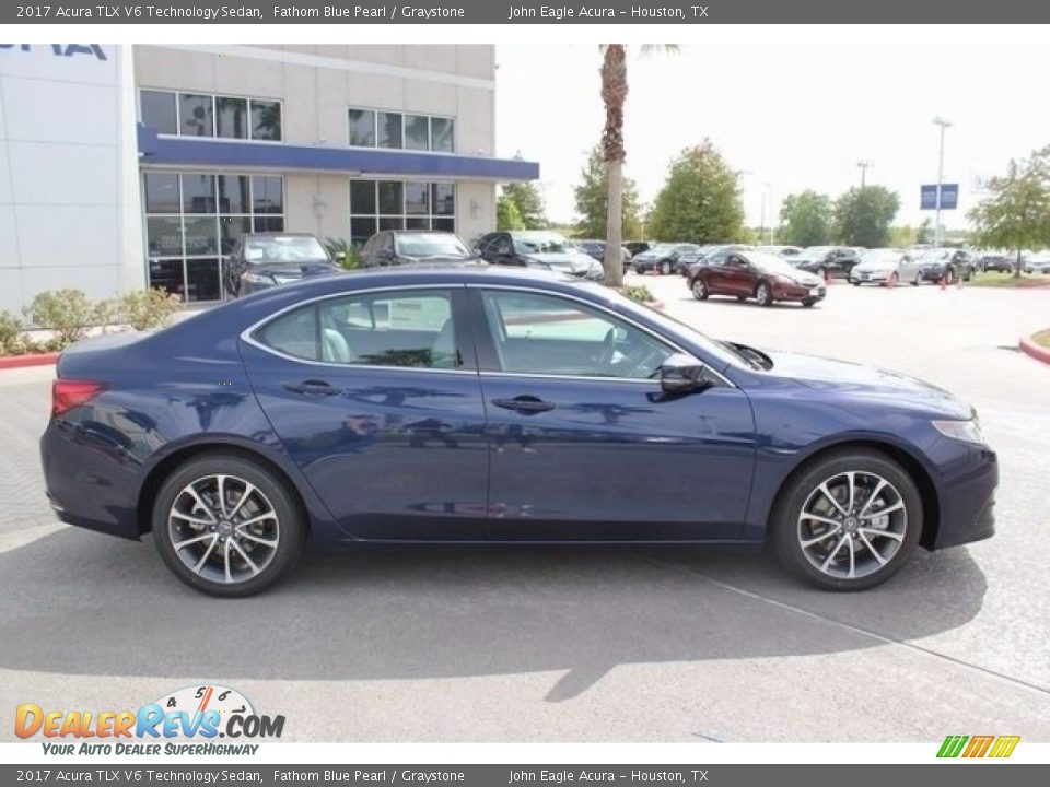 2017 Acura TLX V6 Technology Sedan Fathom Blue Pearl / Graystone Photo #8