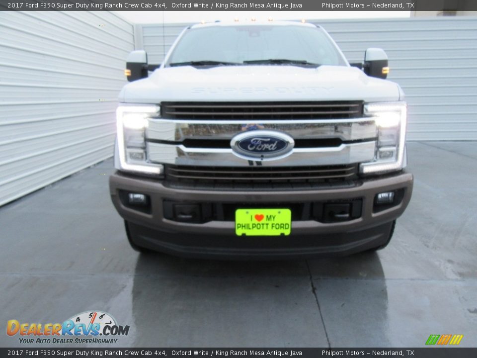 2017 Ford F350 Super Duty King Ranch Crew Cab 4x4 Oxford White / King Ranch Mesa Antique Java Photo #8