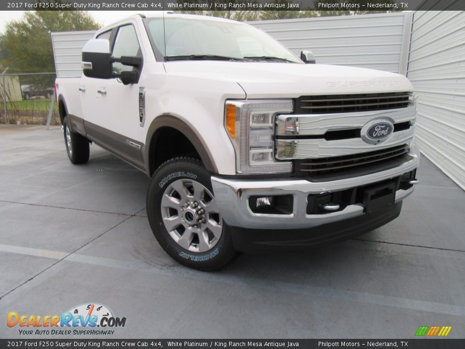 2017 Ford F250 Super Duty King Ranch Crew Cab 4x4 White Platinum / King Ranch Mesa Antique Java Photo #1