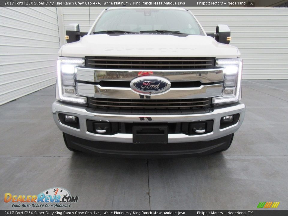 2017 Ford F250 Super Duty King Ranch Crew Cab 4x4 White Platinum / King Ranch Mesa Antique Java Photo #7