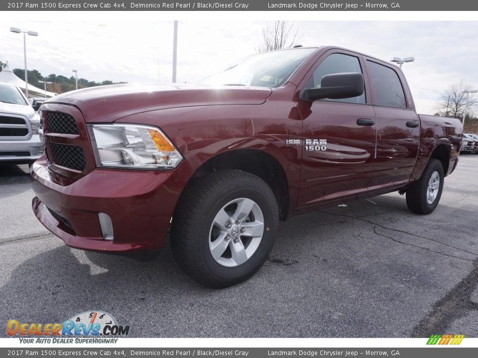 2017 Ram 1500 Express Crew Cab 4x4 Delmonico Red Pearl / Black/Diesel Gray Photo #1