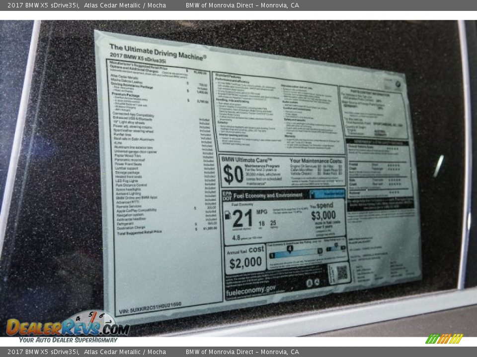 2017 BMW X5 sDrive35i Atlas Cedar Metallic / Mocha Photo #11