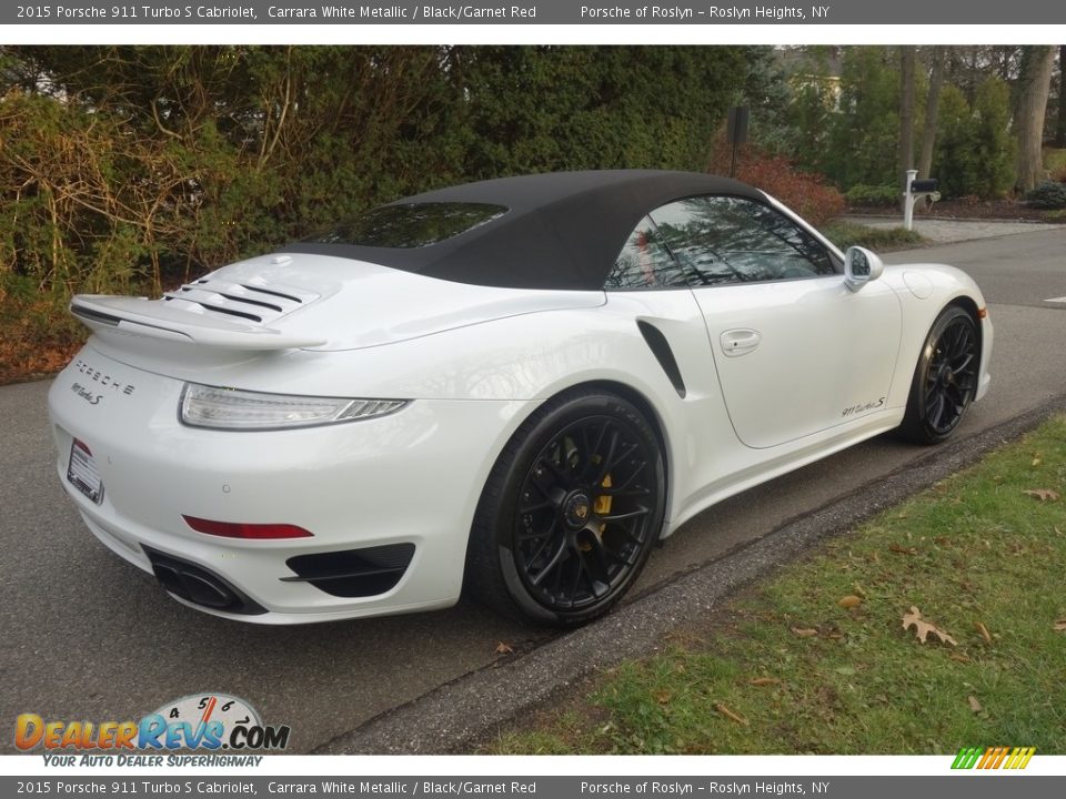 2015 Porsche 911 Turbo S Cabriolet Carrara White Metallic / Black/Garnet Red Photo #6