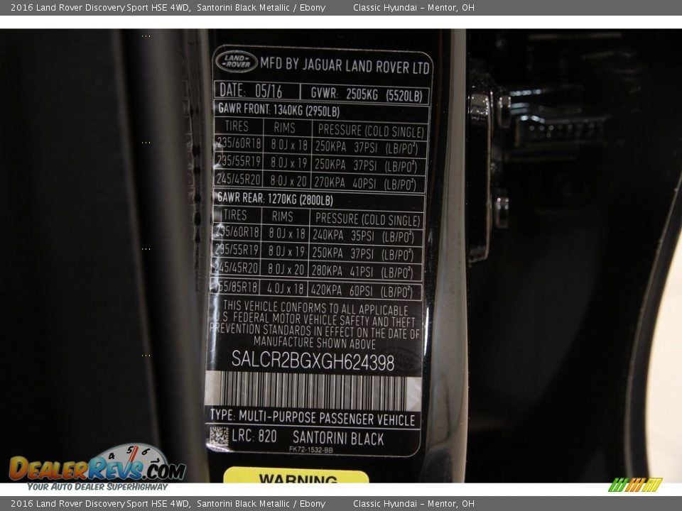 2016 Land Rover Discovery Sport HSE 4WD Santorini Black Metallic / Ebony Photo #23