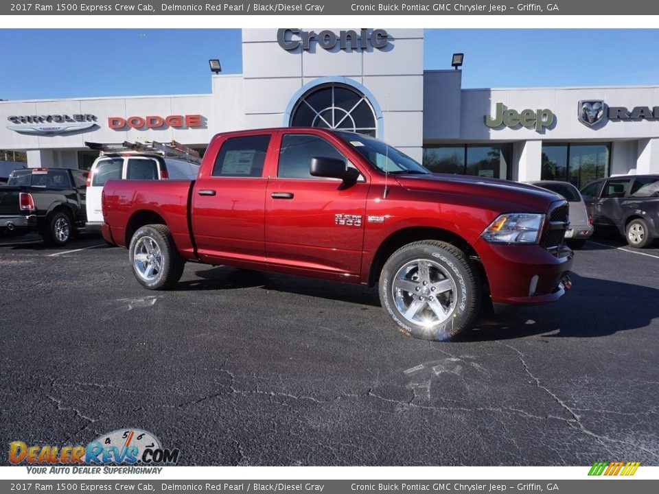 2017 Ram 1500 Express Crew Cab Delmonico Red Pearl / Black/Diesel Gray Photo #1