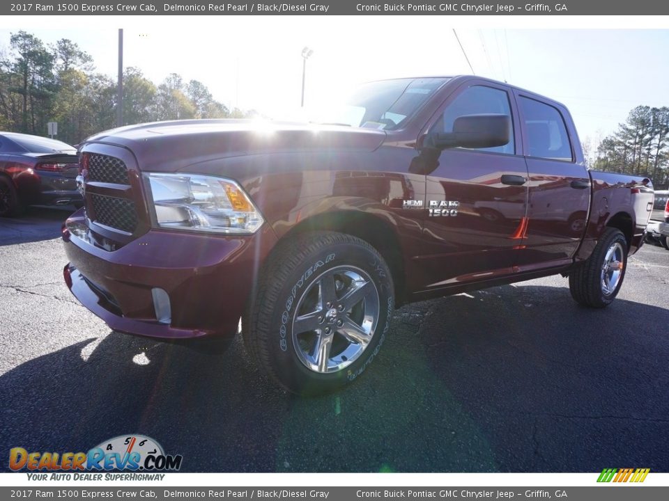 2017 Ram 1500 Express Crew Cab Delmonico Red Pearl / Black/Diesel Gray Photo #3