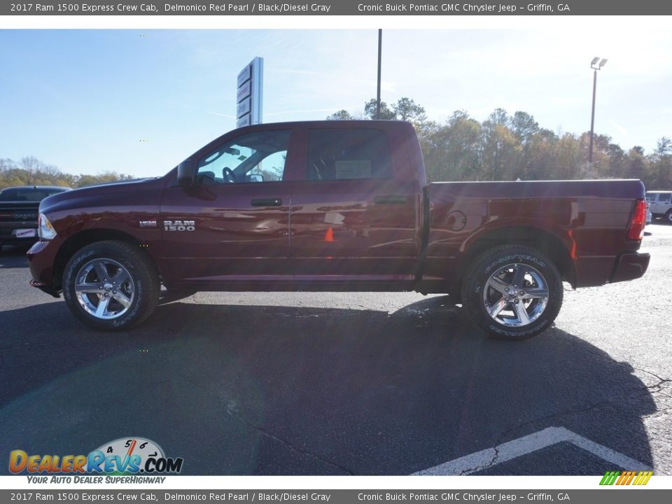 2017 Ram 1500 Express Crew Cab Delmonico Red Pearl / Black/Diesel Gray Photo #4
