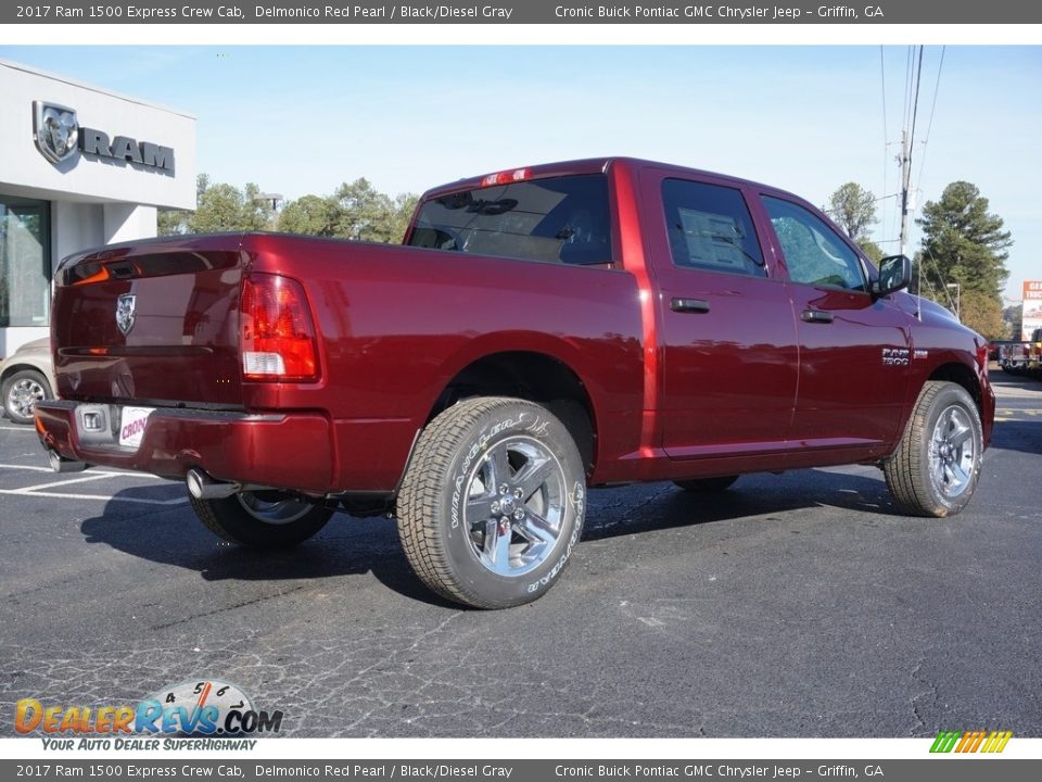 2017 Ram 1500 Express Crew Cab Delmonico Red Pearl / Black/Diesel Gray Photo #7