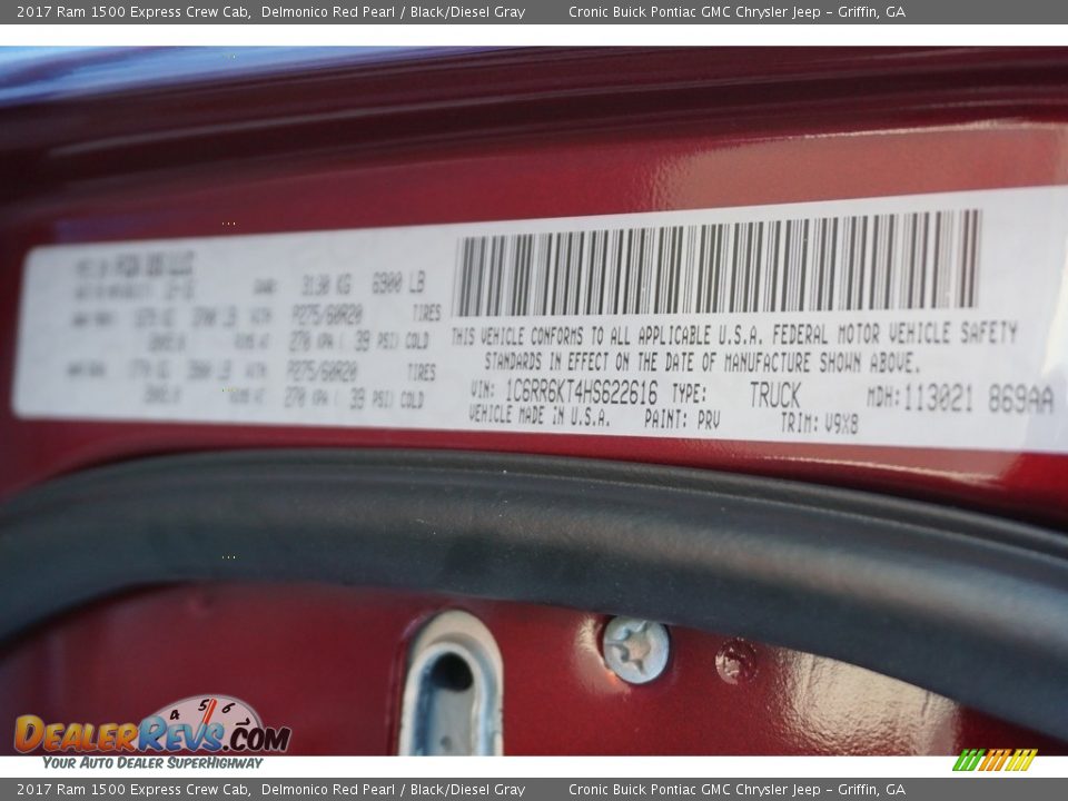 2017 Ram 1500 Express Crew Cab Delmonico Red Pearl / Black/Diesel Gray Photo #17