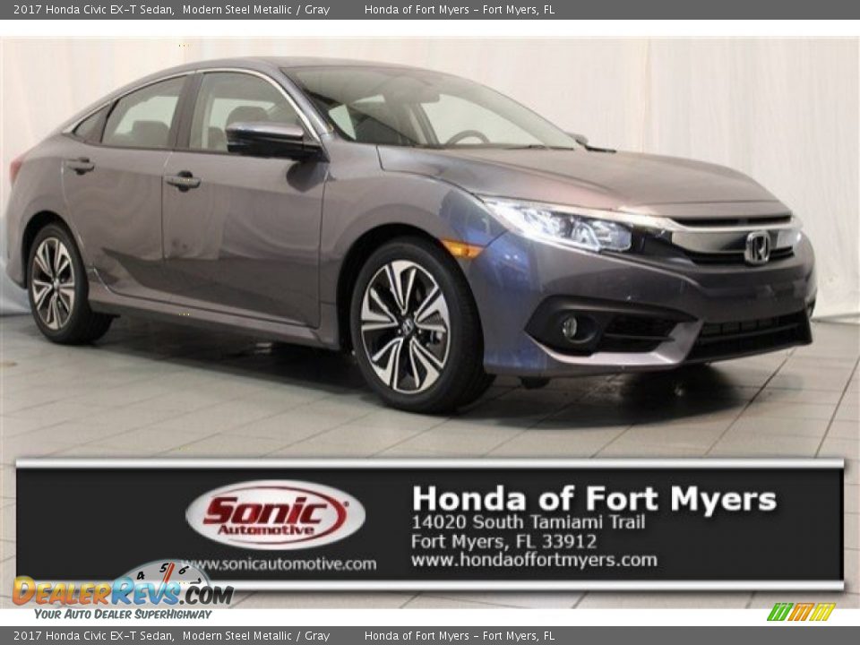 2017 Honda Civic EX-T Sedan Modern Steel Metallic / Gray Photo #1