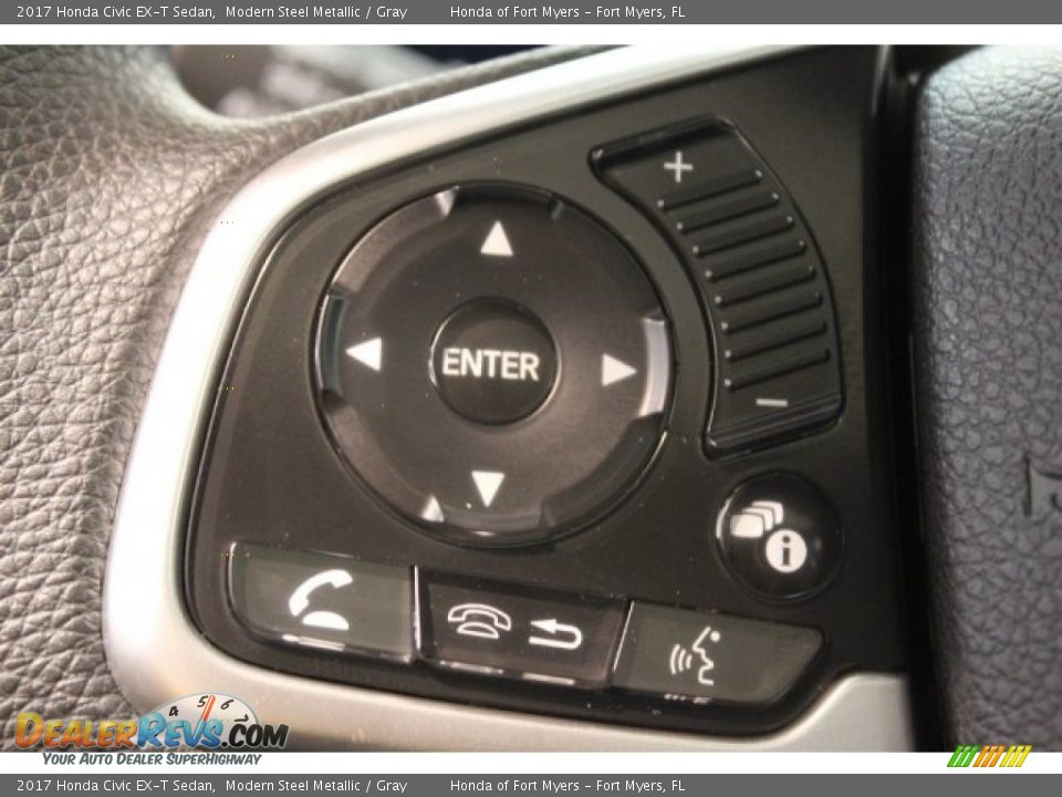 2017 Honda Civic EX-T Sedan Modern Steel Metallic / Gray Photo #12