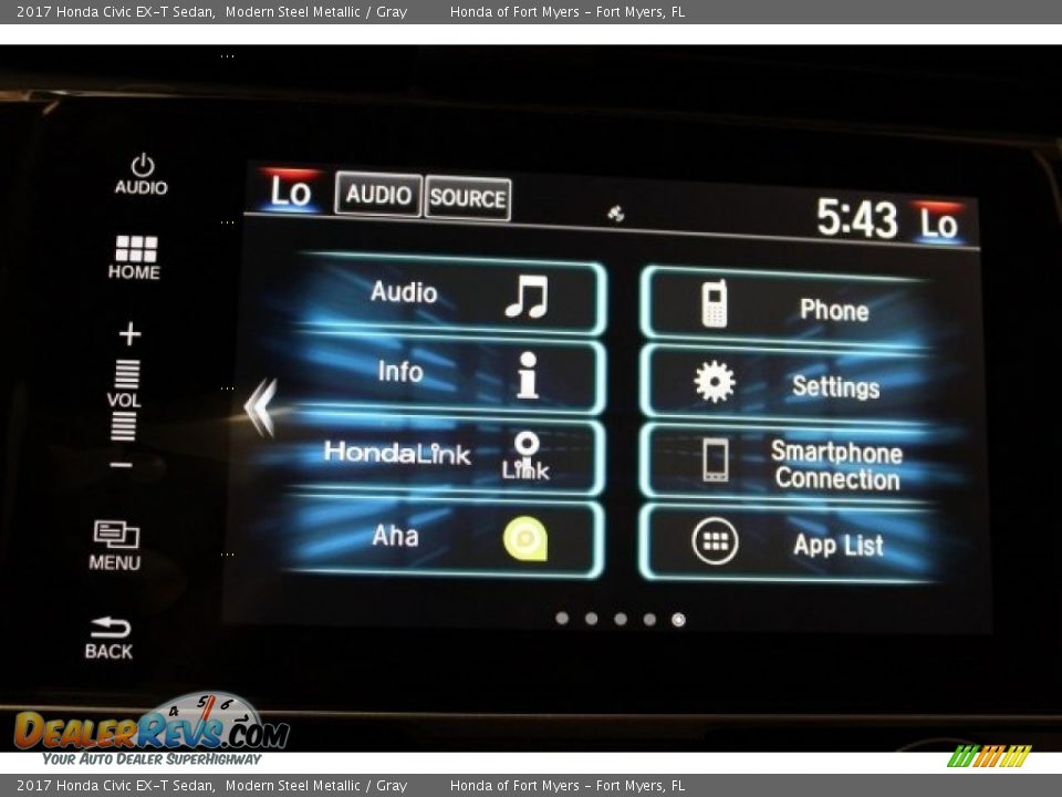2017 Honda Civic EX-T Sedan Modern Steel Metallic / Gray Photo #15