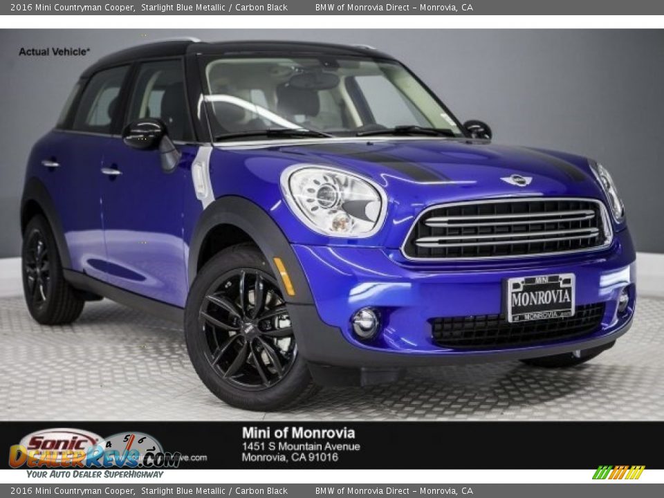 2016 Mini Countryman Cooper Starlight Blue Metallic / Carbon Black Photo #1