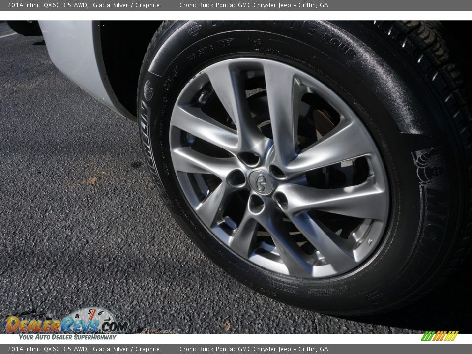 2014 Infiniti QX60 3.5 AWD Glacial Silver / Graphite Photo #19