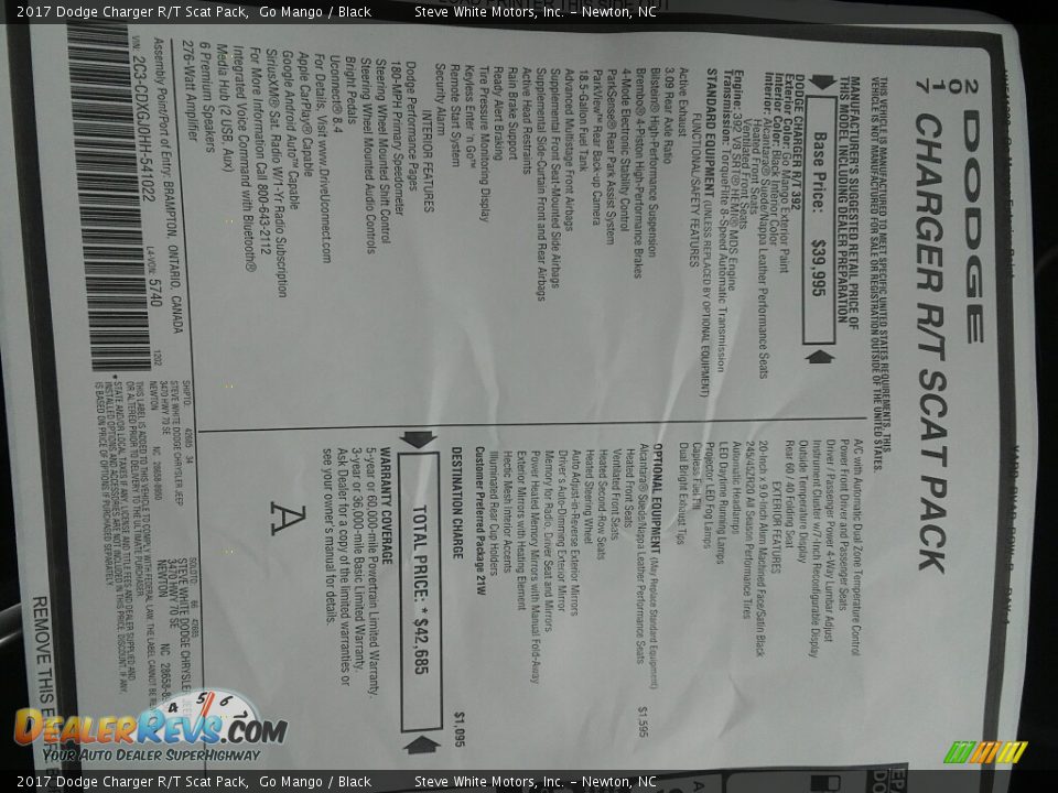 2017 Dodge Charger R/T Scat Pack Go Mango / Black Photo #31