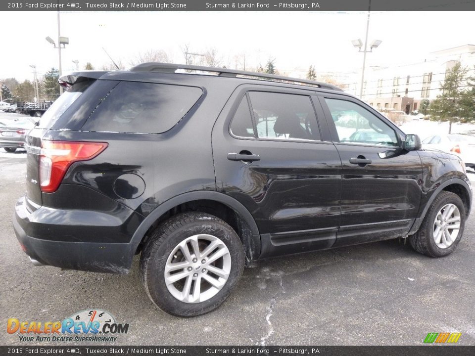 2015 Ford Explorer 4WD Tuxedo Black / Medium Light Stone Photo #2