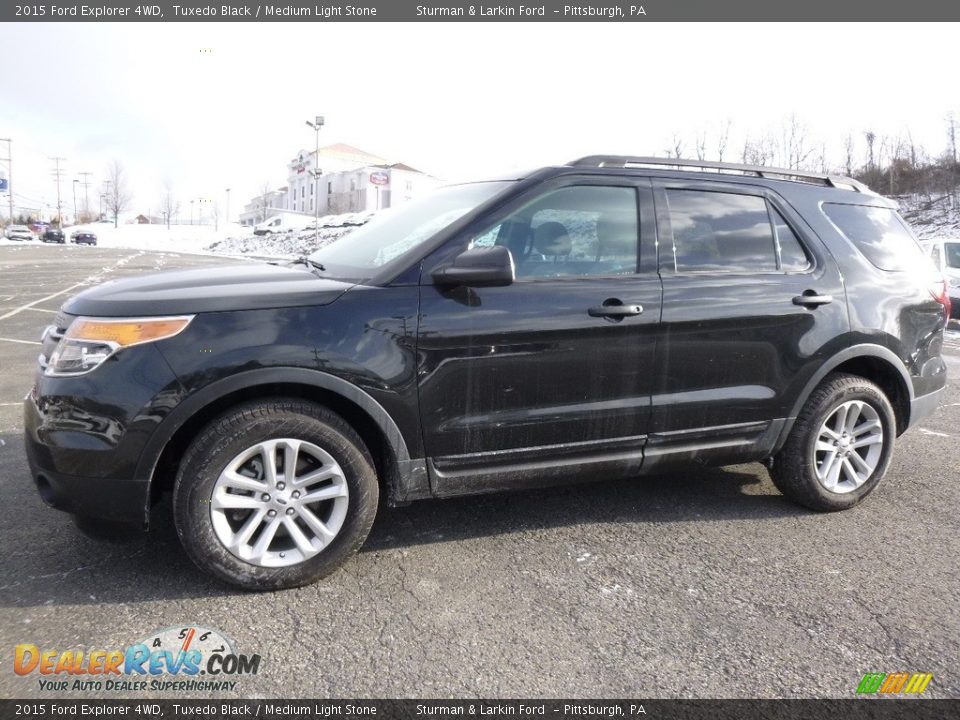 2015 Ford Explorer 4WD Tuxedo Black / Medium Light Stone Photo #5