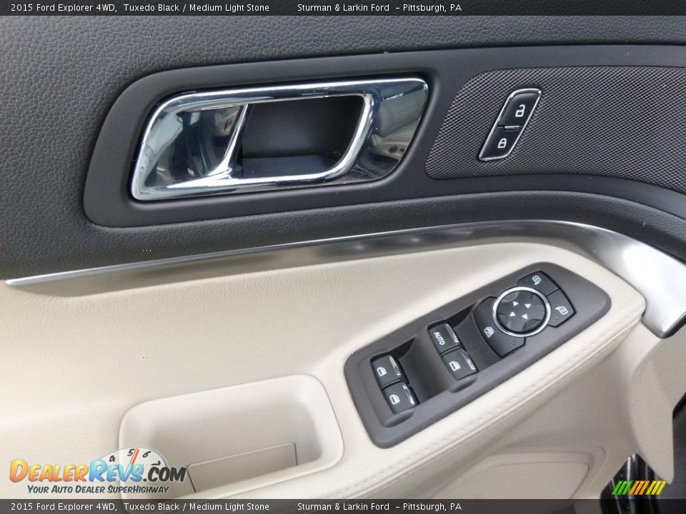 2015 Ford Explorer 4WD Tuxedo Black / Medium Light Stone Photo #10