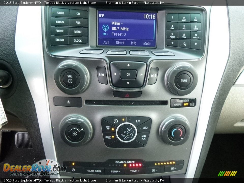 2015 Ford Explorer 4WD Tuxedo Black / Medium Light Stone Photo #14