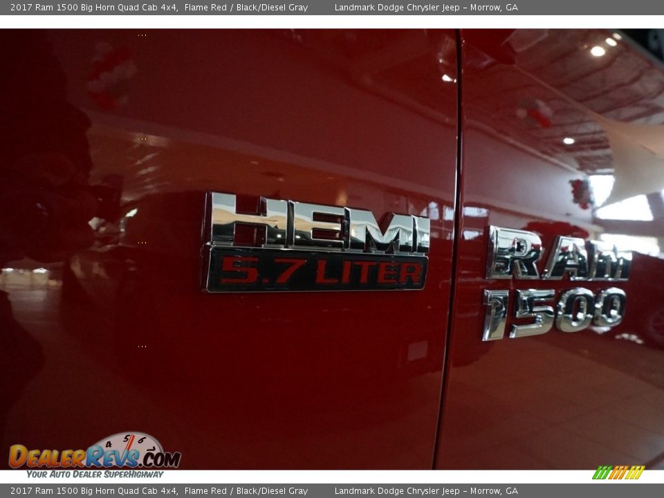 2017 Ram 1500 Big Horn Quad Cab 4x4 Flame Red / Black/Diesel Gray Photo #6