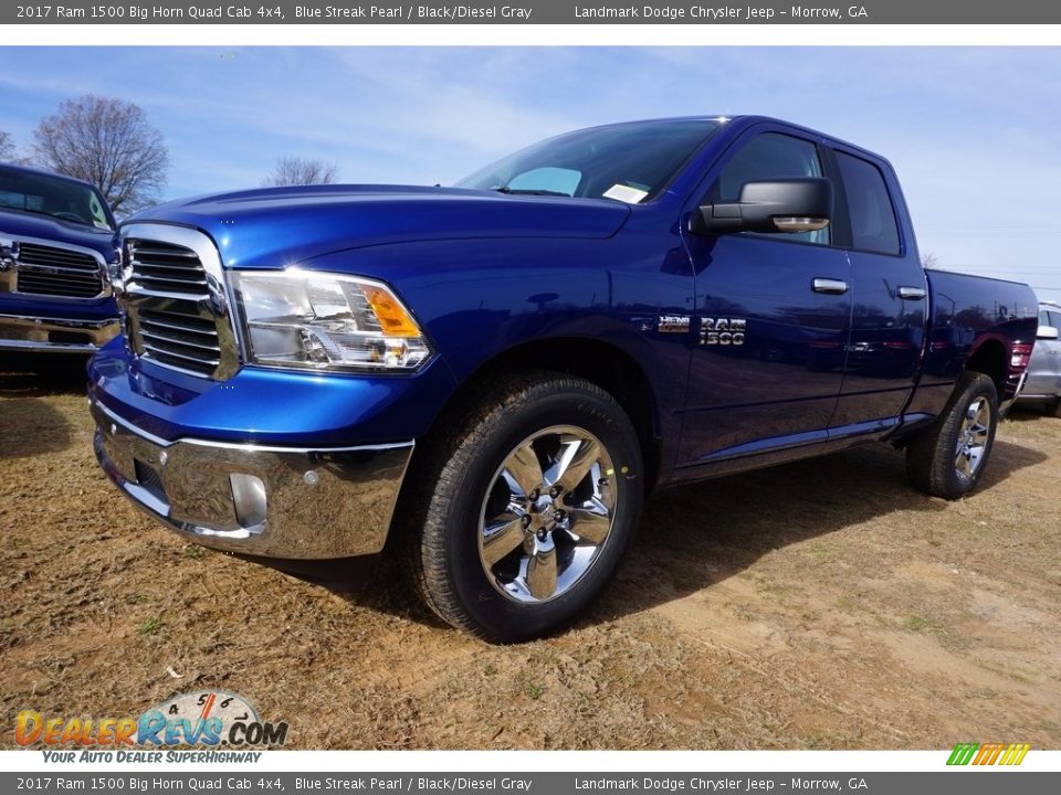 2017 Ram 1500 Big Horn Quad Cab 4x4 Blue Streak Pearl / Black/Diesel Gray Photo #1