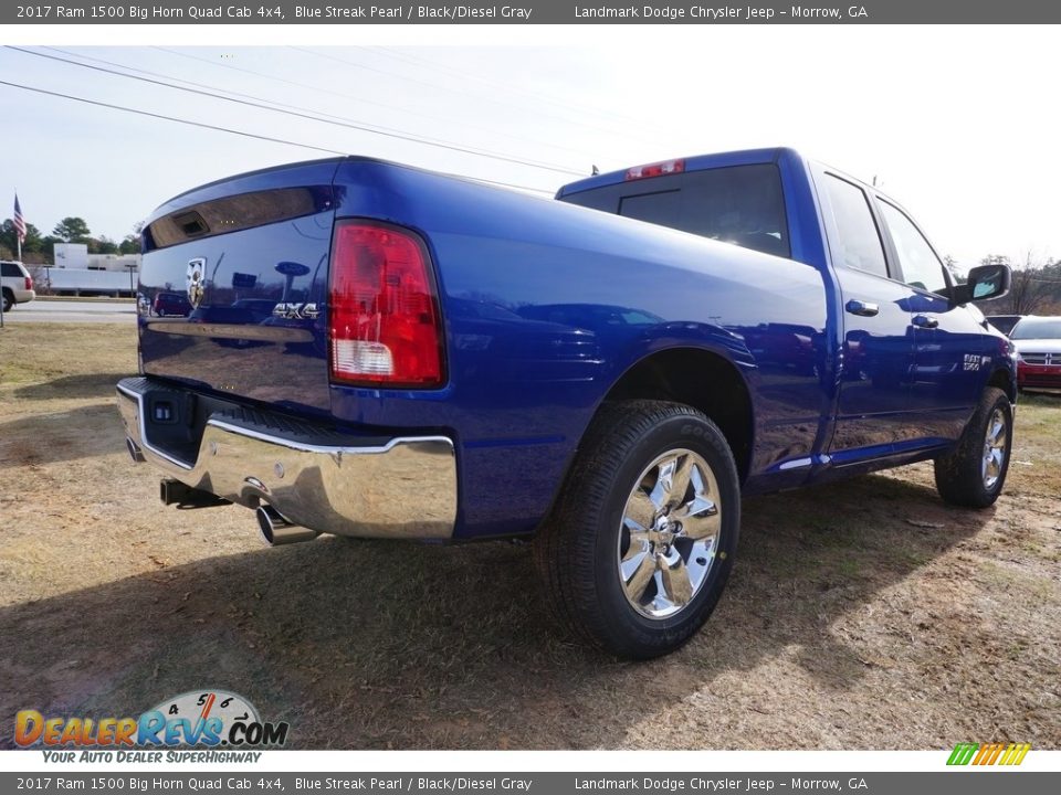 2017 Ram 1500 Big Horn Quad Cab 4x4 Blue Streak Pearl / Black/Diesel Gray Photo #3