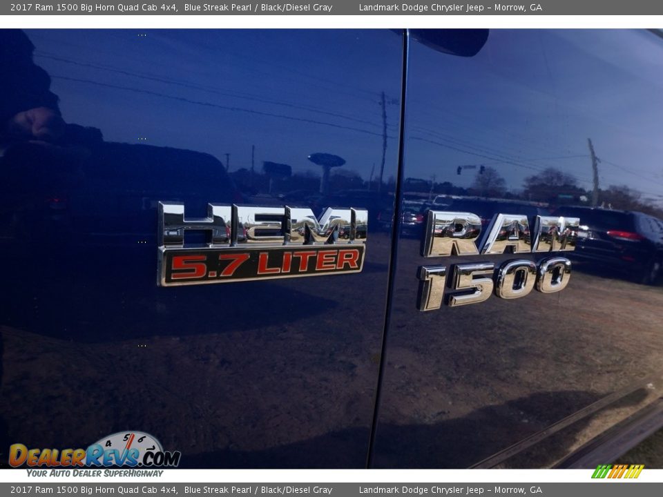2017 Ram 1500 Big Horn Quad Cab 4x4 Blue Streak Pearl / Black/Diesel Gray Photo #6