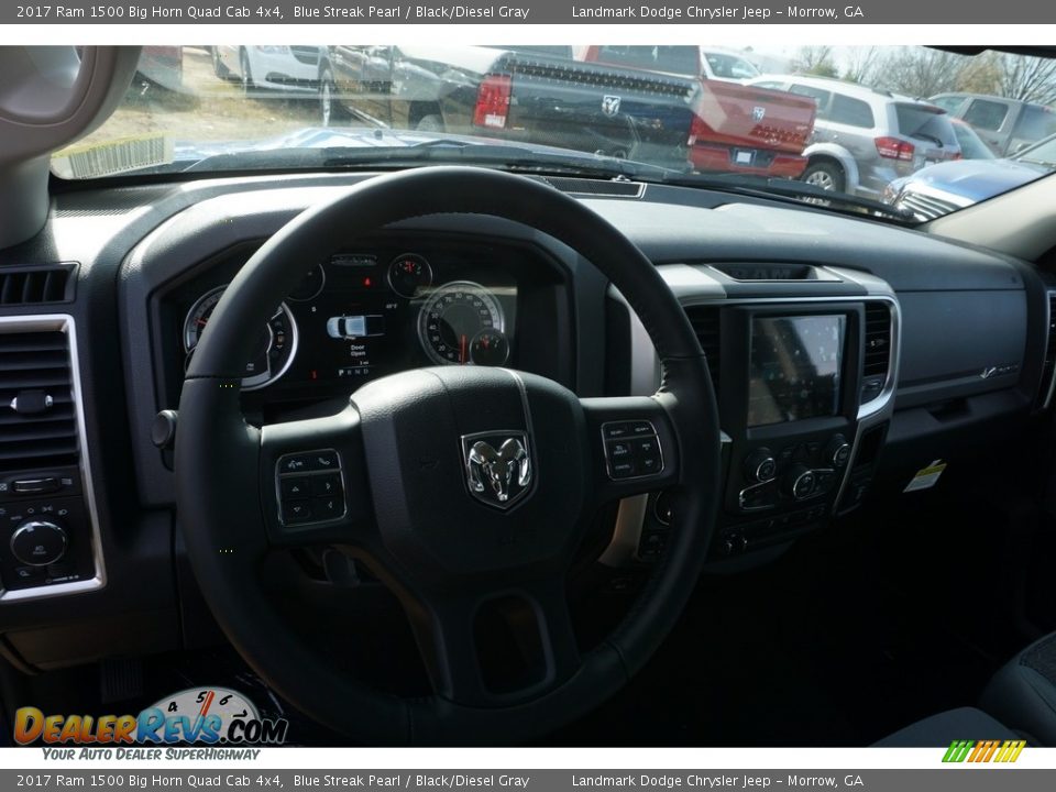 2017 Ram 1500 Big Horn Quad Cab 4x4 Blue Streak Pearl / Black/Diesel Gray Photo #8