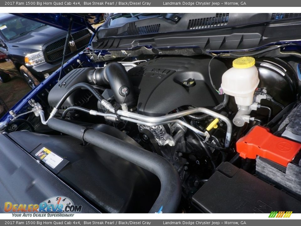 2017 Ram 1500 Big Horn Quad Cab 4x4 Blue Streak Pearl / Black/Diesel Gray Photo #9