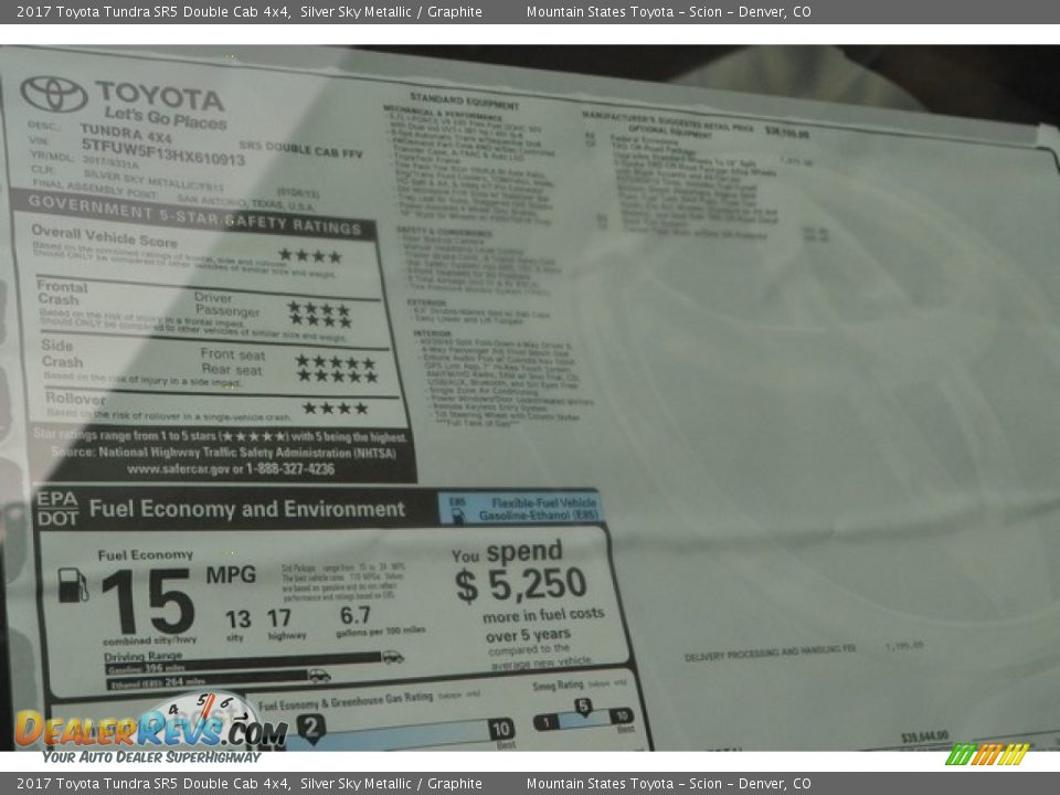 2017 Toyota Tundra SR5 Double Cab 4x4 Silver Sky Metallic / Graphite Photo #10