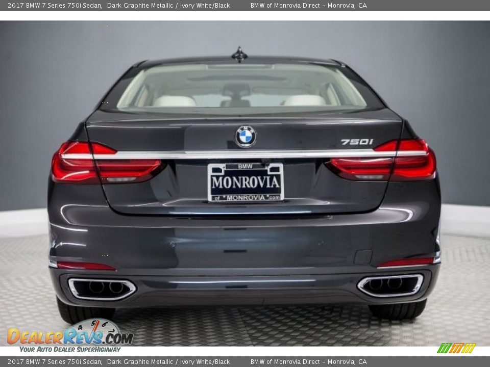 2017 BMW 7 Series 750i Sedan Dark Graphite Metallic / Ivory White/Black Photo #4