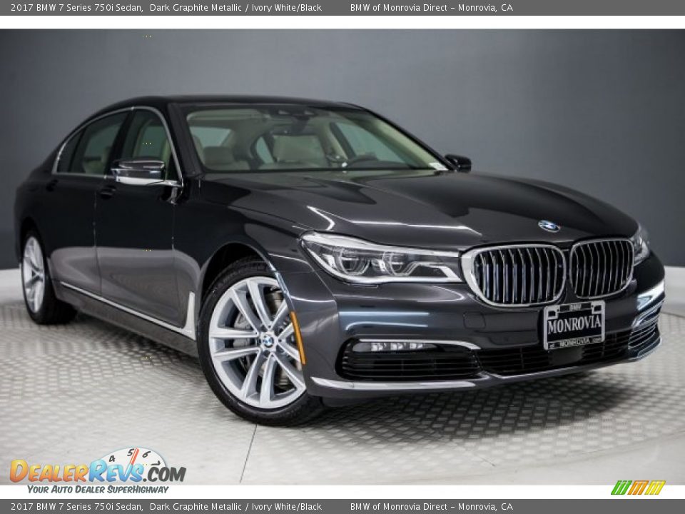 2017 BMW 7 Series 750i Sedan Dark Graphite Metallic / Ivory White/Black Photo #12